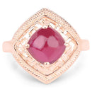 14K Rose Gold Plated 3.15 Carat Genuine Glass Filled Ruby .925 Sterling Silver Ring-3
