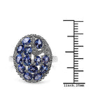 2.29 Carat Genuine Tanzanite & White Topaz .925 Sterling Silver Ring-6