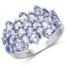 2.80 Carat Genuine Tanzanite .925 Sterling Silver Ring-4