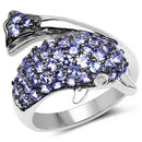 1.45 Carat Genuine Tanzanite and White Diamond .925 Sterling Silver Ring-4