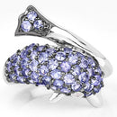 1.45 Carat Genuine Tanzanite and White Diamond .925 Sterling Silver Ring-6