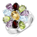 5.150 Carat Genuine Multi Stones .925 Sterling Silver Ring-2