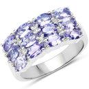 3.00 Carat Genuine Tanzanite .925 Sterling Silver Ring-4