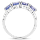 3.00 Carat Genuine Tanzanite .925 Sterling Silver Ring-5