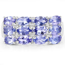 3.00 Carat Genuine Tanzanite .925 Sterling Silver Ring-6
