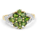 14K Yellow Gold Plated 1.26 Carat Genuine Chrome Diopside .925 Sterling Silver Ring-6