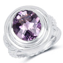 6.92 Carat Genuine Amethyst .925 Sterling Silver Ring-4