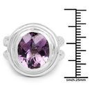 6.92 Carat Genuine Amethyst .925 Sterling Silver Ring-6