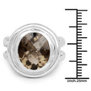 6.59 Carat Genuine Smoky Quartz .925 Sterling Silver Ring-6