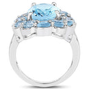 8.67 Carat Genuine Blue Topaz .925 Sterling Silver Ring-5