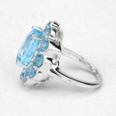 8.77 Carat Genuine Swiss Blue Topaz .925 Sterling Silver Ring-10