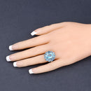 8.77 Carat Genuine Swiss Blue Topaz .925 Sterling Silver Ring-14