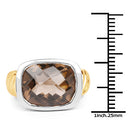 Two Tone Plated 7.53 Carat Genuine Smoky Quartz .925 Sterling Silver Ring-7