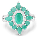 2.37 Carat Genuine Emerald .925 Sterling Silver Ring-6