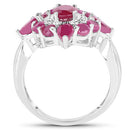 3.04 Carat Glass Filled Ruby .925 Sterling Silver Ring-5