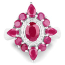 3.04 Carat Glass Filled Ruby .925 Sterling Silver Ring-6