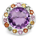 10.16 Carat Genuine Multi Stone .925 Sterling Silver Ring-6
