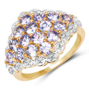 14K Yellow Gold Plated 1.60 Carat Genuine Tanzanite .925 Sterling Silver Ring-4
