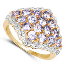 14K Yellow Gold Plated 1.60 Carat Genuine Tanzanite .925 Sterling Silver Ring-5