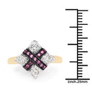 14K Yellow Gold Plated 0.57 Carat Genuine Ruby and White Cubic Zirconia .925 Sterling Silver Ring-6