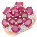 14K Rose Gold Plated 4.52 Carat Genuine Glass Filled Ruby .925 Sterling Silver Ring-4