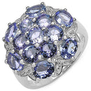 3.59 Carat Genuine Tanzanite .925 Sterling Silver Ring-2
