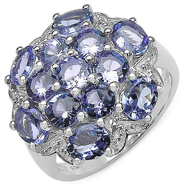 3.59 Carat Genuine Tanzanite .925 Sterling Silver Ring - 0