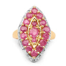 14K Yellow Gold Plated 2.30 Carat Genuine Ruby and White Topaz .925 Sterling Silver Ring-6