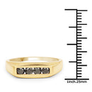 14K Yellow Gold Plated 0.48 Carat Genuine Black Diamond .925 Sterling Silver Ring-6
