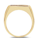 14K Yellow Gold Plated 0.25 Carat Genuine Blue Diamond .925 Sterling Silver Ring-6