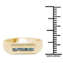 14K Yellow Gold Plated 0.25 Carat Genuine Blue Diamond .925 Sterling Silver Ring-7