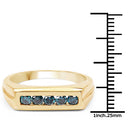 14K Yellow Gold Plated 0.40 Carat Genuine Blue Diamond .925 Sterling Silver Ring-6