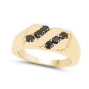 14K Yellow Gold Plated 0.60 Carat Genuine Black Diamond .925 Sterling Silver Ring-5