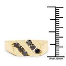 14K Yellow Gold Plated 0.60 Carat Genuine Black Diamond .925 Sterling Silver Ring-6
