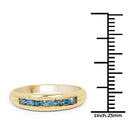 14K Yellow Gold Plated 0.35 Carat Genuine Blue Diamond .925 Sterling Silver Ring-6