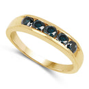 14K Yellow Gold Plated 0.80 Carat Genuine Blue Diamond .925 Sterling Silver Ring-5
