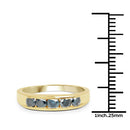14K Yellow Gold Plated 0.80 Carat Genuine Blue Diamond .925 Sterling Silver Ring-6