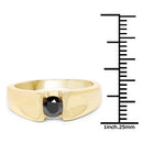 14K Yellow Gold Plated 0.25 Carat Genuine Black Diamond .925 Sterling Silver Ring-6