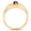 14K Yellow Gold Plated 0.20 Carat Genuine Black Diamond .925 Sterling Silver Ring-6