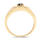 14K Yellow Gold Plated 0.20 Carat Genuine Blue Diamond .925 Sterling Silver Ring-6