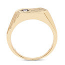 14K Yellow Gold Plated 0.12 Carat Genuine Black Diamond .925 Sterling Silver Ring-6