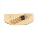 14K Yellow Gold Plated 0.12 Carat Genuine Black Diamond .925 Sterling Silver Ring-7