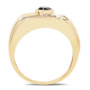 14K Yellow Gold Plated 0.25 Carat Genuine Black Diamond .925 Sterling Silver Ring-5