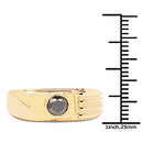 14K Yellow Gold Plated 0.25 Carat Genuine Black Diamond .925 Sterling Silver Ring-6