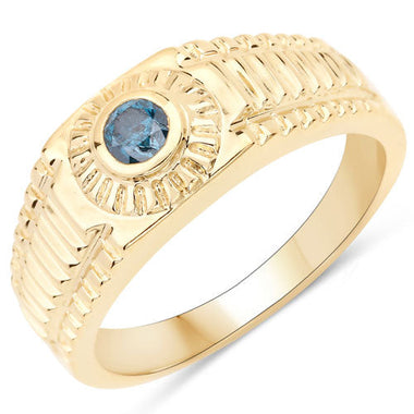 0.20 Carat Genuine Blue Diamond .925 Sterling Silver Ring - 0