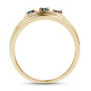 14K Yellow Gold Plated 0.33 Carat Genuine Blue Diamond .925 Sterling Silver Ring-6