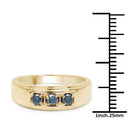 14K Yellow Gold Plated 0.33 Carat Genuine Blue Diamond .925 Sterling Silver Ring-7