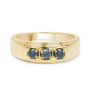 14K Yellow Gold Plated 0.33 Carat Genuine Blue Diamond .925 Sterling Silver Ring-8