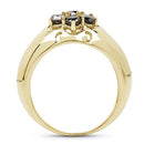 14K Yellow Gold Plated 0.98 Carat Genuine Black Diamond .925 Sterling Silver Ring-6