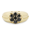 14K Yellow Gold Plated 0.98 Carat Genuine Black Diamond .925 Sterling Silver Ring-8